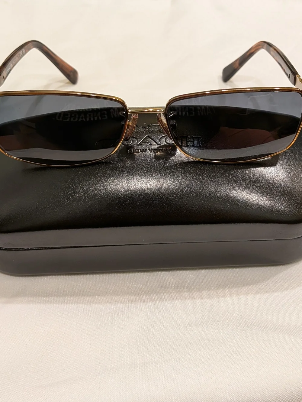 Coach Rose Gold Metal Eyeglasses with Tortoise Temples and Crystal Accents - Picture 7 of 16